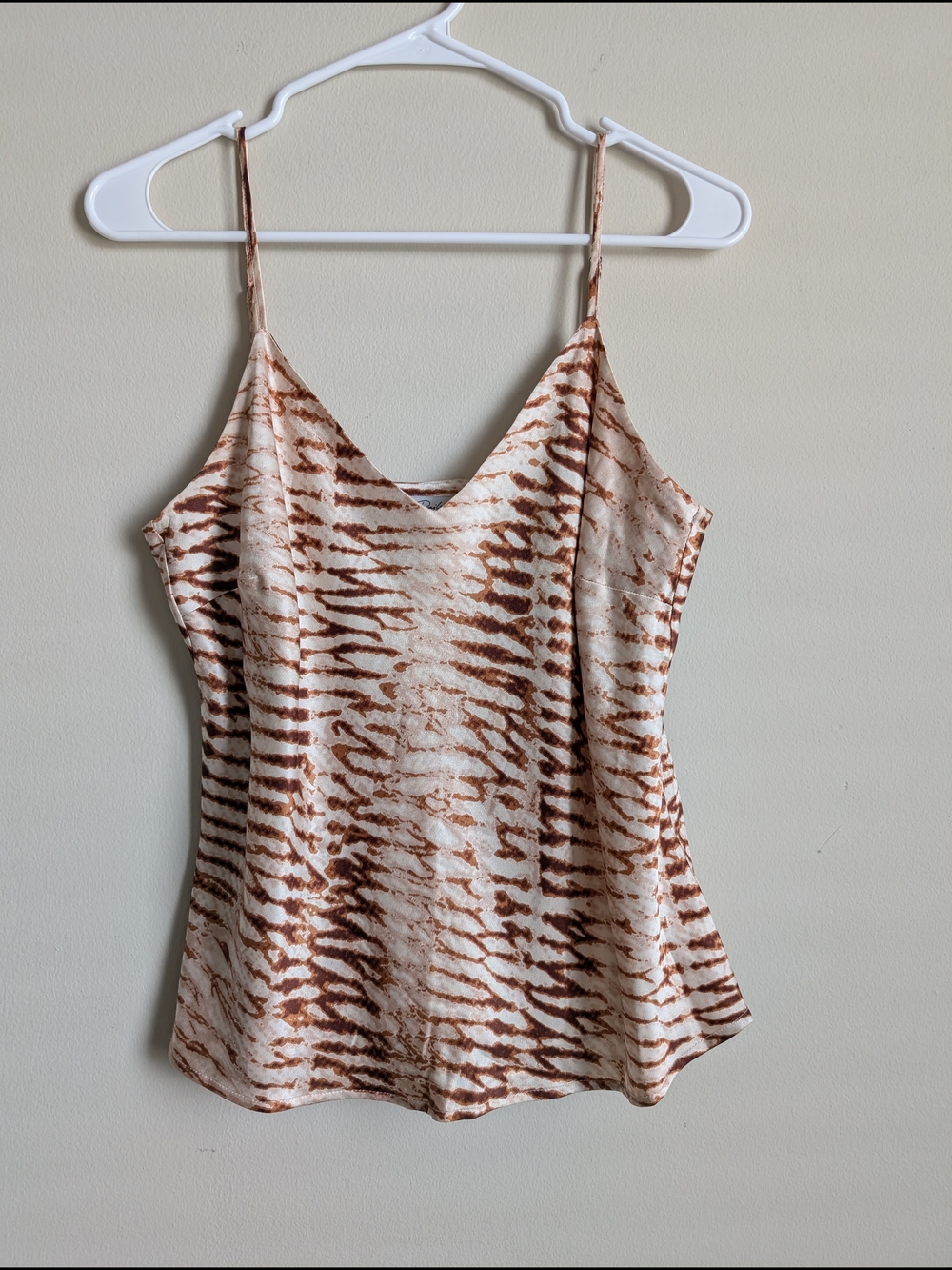 Rails Paola Sand Dunes Silky Brown and Cream Animal Print Y2k Style Top Size M